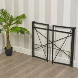 Urbn-Living Urbnliving Height 74Cm Rectangle Wooden Folding Table Steel Colour White Legs Computer Work Office Desk Bedroom - thumbnail 3
