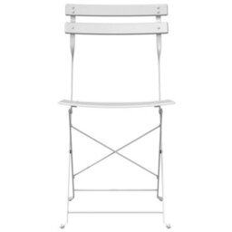 Walplus Garden Folding Chair Folding 2 Pcs White 42 X 46 X 82Cm Steel - thumbnail 5
