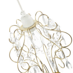 Happy Homewares Polished Gold Shabby Chic Chandelier Style Pendant Shade With Acrylic - thumbnail 3