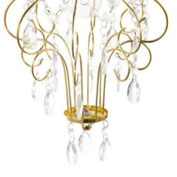 Happy Homewares Polished Gold Shabby Chic Chandelier Style Pendant Shade With Acrylic - thumbnail 4