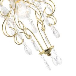 Happy Homewares Polished Gold Shabby Chic Chandelier Style Pendant Shade With Acrylic - thumbnail 5