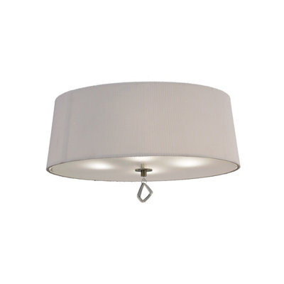 Luminosa Lighting Luminosa Mara Flush Ceiling 4 Light E27 Round, Antique Brass With Ivory White Shade - image 1
