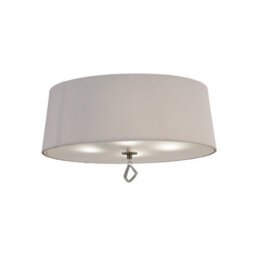 Luminosa Lighting Luminosa Mara Flush Ceiling 4 Light E27 Round, Antique Brass With Ivory White Shade - thumbnail 1