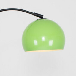 Valuelights Designer Style Black Curved Stem Floor Lamp With Gloss Green Metal Dome Light Shade - thumbnail 3