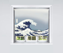 Lister Cartwright Hokusai Wave Design Blackout Roller Blinds Windows Blind ( 180 X 160 Cm) Child Safety Included - thumbnail 2