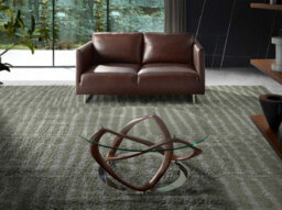 Angel Cerda Stylish Round Coffee Table With Tempered Glass And Walnut Finish - thumbnail 6