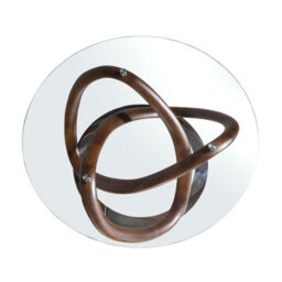 Angel Cerda Stylish Round Coffee Table With Tempered Glass And Walnut Finish - thumbnail 5