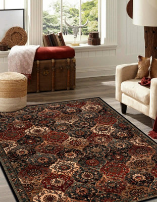 RugsX Wool Carpet Kashqai 4373 500 Oriental, Trellis Green / Claret   160X240 Cm - image 1