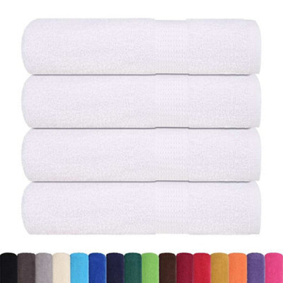 Berkfield Durable Hand Towels 4 Pcs White 50X100 Cm 360 Gsm 100% Cotton