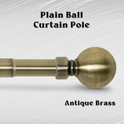 Aspire Homeware Plain Metal Curtain Pole With Ball Finials Extendable Rod 160-300 Cm (Antique Brass) - thumbnail 8