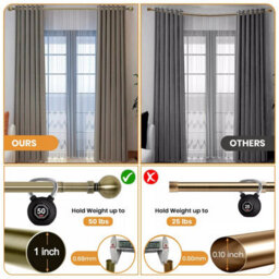 Aspire Homeware Plain Metal Curtain Pole With Ball Finials Extendable Rod 160-300 Cm (Antique Brass) - thumbnail 6