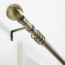 Aspire Homeware Plain Metal Curtain Pole With Ball Finials Extendable Rod 160-300 Cm (Antique Brass) - thumbnail 1