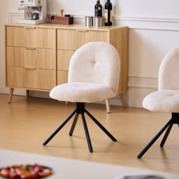 Nordlys Set Of 2 Scandinavian Swivel Dining Chairs Metal In Beige Velvet Modern Design Style Dining Room - thumbnail 7