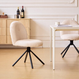 Nordlys Set Of 2 Scandinavian Swivel Dining Chairs Metal In Beige Velvet Modern Design Style Dining Room - thumbnail 4