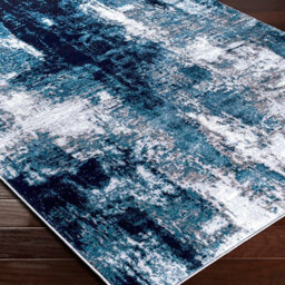 Livabliss Wanderlust-Abstract Blue Grey Cream Modern Marble Living Dining Bedroom Rug 140 X 200 Cm Easy Care, Non Shedding - thumbnail 6