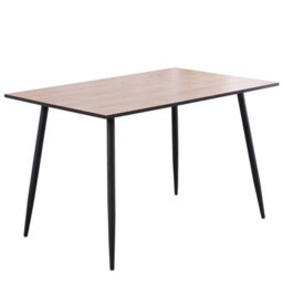 Impact Furniture Small Kitchen Table Narrow Dining Table  4 6 Seater Oak Wood Effect Top Black Legs Scandi Modern Tom - thumbnail 5
