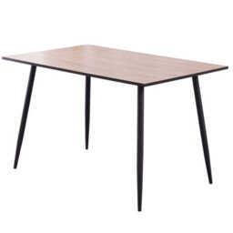 Impact Furniture Small Kitchen Table Narrow Dining Table  4 6 Seater Oak Wood Effect Top Black Legs Scandi Modern Tom - thumbnail 6