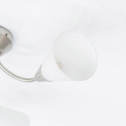 Valuelights Kristina Silver 3 Arm Ceiling Light With White Frosted Glass Shades - thumbnail 2