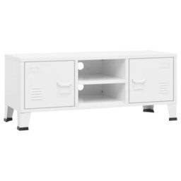 Berkfield Industrial Tv Cabinet White 105X35X42 Cm Metal - thumbnail 2