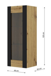 Arte Mondi A Elegant Wall Entertainment Unit Set In Oak Artisan - Living Room Furniture Set Tv Stand H1720mm W1580mm D400mm - thumbnail 4