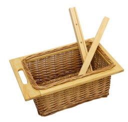 MonsterShop 2 X Pull Out Wicker Basket Drawer 400mm Kitchen Storage Solution 100% Handmade Rattan Free Fixing Kit - thumbnail 4