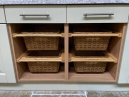 MonsterShop 2 X Pull Out Wicker Basket Drawer 400mm Kitchen Storage Solution 100% Handmade Rattan Free Fixing Kit - thumbnail 2