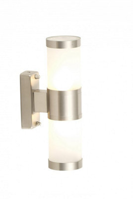 Globo G9 Houston Ip44 Stainless Steel Outdoor Wall Light, Silver - image 1