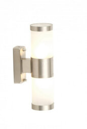 Globo G9 Houston Ip44 Stainless Steel Outdoor Wall Light, Silver