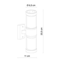 Globo G9 Houston Ip44 Stainless Steel Outdoor Wall Light, Silver - thumbnail 3