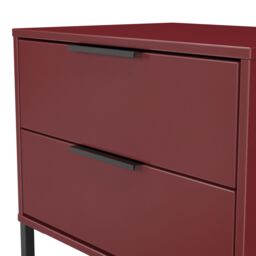 Marsala Ready Assembled Matt Red 2 Drawer Bedside Chest (H)515mm (W)575mm (D)395mm - thumbnail 3