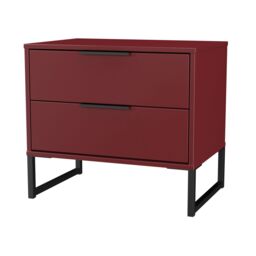 Marsala Ready Assembled Matt Red 2 Drawer Bedside Chest (H)515mm (W)575mm (D)395mm - thumbnail 2