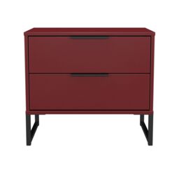 Marsala Ready Assembled Matt Red 2 Drawer Bedside Chest (H)515mm (W)575mm (D)395mm - thumbnail 5