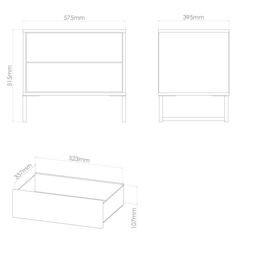 Marsala Ready Assembled Matt Red 2 Drawer Bedside Chest (H)515mm (W)575mm (D)395mm - thumbnail 7