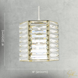 Happy Homewares Modern Hexagonal Polished Gold Pendant Shade With Clear Acrylic Rods - thumbnail 7