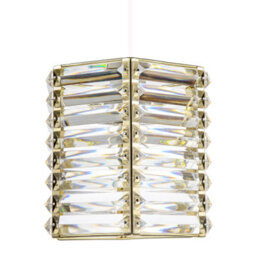 Happy Homewares Modern Hexagonal Polished Gold Pendant Shade With Clear Acrylic Rods - thumbnail 4