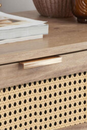 Birlea Pair Of Rattan Bedside Cabinet 2 Drawer Oak  Sark  Side Table - thumbnail 2