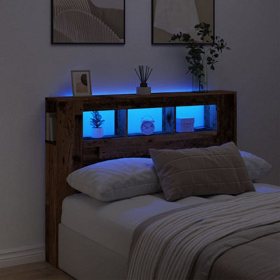 Walplus Led Headboard Old Wood 140X18.5X103.5 Cm Engineered Wood - image 1