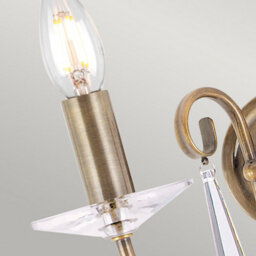 Luminosa Lighting Elstead Aegean 2 Light Indoor Candle Wall Light Aged Brass, E14 - thumbnail 3