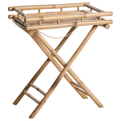 Beliani Side Table Misicuni Bamboo Wood Natural - image 1
