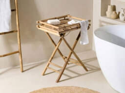 Beliani Side Table Misicuni Bamboo Wood Natural - thumbnail 2