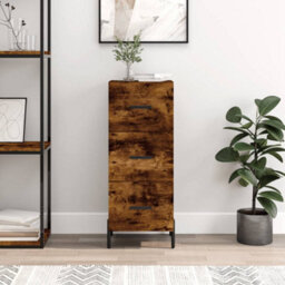 Berkfield Modern Sideboard Smoked Oak 34.5X34X90 Cm Engineered Wood - thumbnail 2