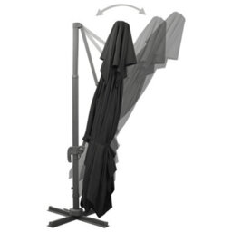 Walplus Cantilever Garden Parasol With Double Top Black 400X300 Cm - thumbnail 5