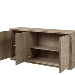 Wyld Haus Pirineus 3-Door Sideboard In Weathered Oak With Ribbed Doors - thumbnail 4