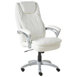 Beliani Executive Chair Chief Faux Leather Off-White