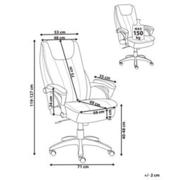 Beliani Executive Chair Chief Faux Leather Off-White - thumbnail 3