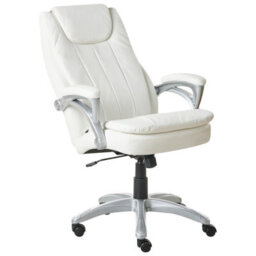 Beliani Executive Chair Chief Faux Leather Off-White - thumbnail 5