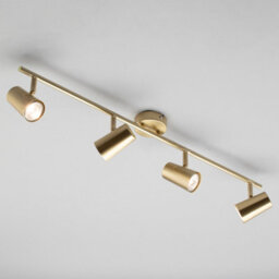 Litecraft Chobham Satin Brass Adjustable Ceiling Spotlight Bar - thumbnail 3