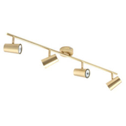 Litecraft Chobham Satin Brass Adjustable Ceiling Spotlight Bar - thumbnail 2