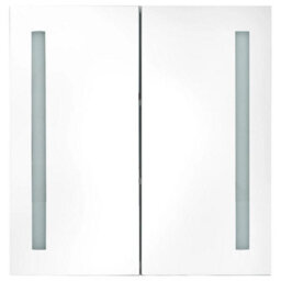 Berkfield Led Bathroom Mirror Cabinet White And Oak 62X14X60 Cm - thumbnail 4