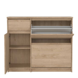 Wyld Haus Budapest Natural Oak Effect 3-Door Shoe Cabinet With Drawer - thumbnail 7